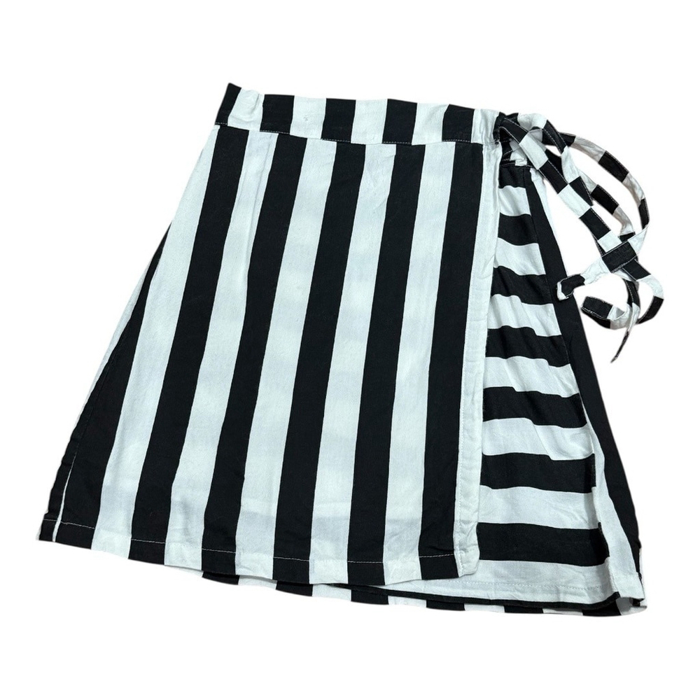 Compania Fantastica Skirt Womens Small Stripe Wrap Tie Viscose Casual Lightweigh